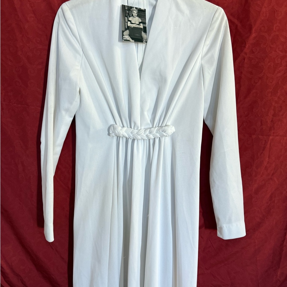 Playboy Marian Stafford White Maxi Pin-Up Girl Dress 1995 Vintage Style USA